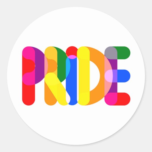 Pride in design ronde sticker (Voorkant)