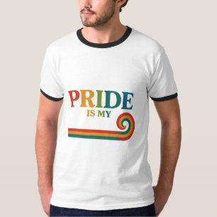 PRIDE in Motion Retro Regenboog T-Shirt 