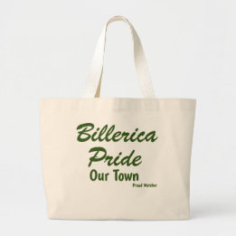 Pride in onze stad Billerica Pride Grote Tote Bag