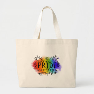 Pride in Waterverf Grote Tote Bag