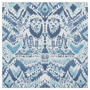 PRIDE INSIDE Lion Tribal Indigo Aqua Waterverf Stof