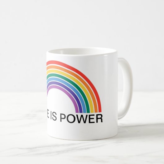Pride is Power LGBTQ+ Rainbow-Mok Koffiemok (Voorkant rechts)