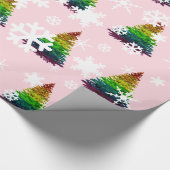 Pride kerstboomstructuur cadeaupapier (Hoek)