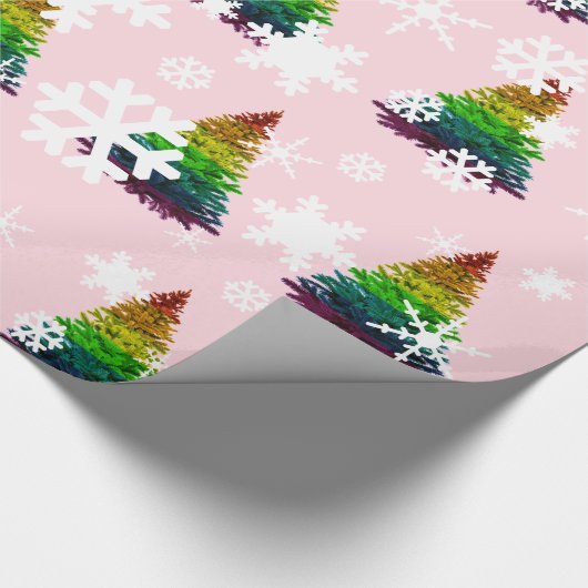 Pride kerstboomstructuur cadeaupapier (Hoek)