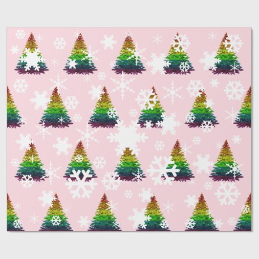 Pride kerstboomstructuur cadeaupapier (Vlak)