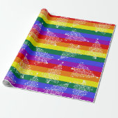 Pride kerstboomstructuur cadeaupapier (Uitgerold)