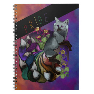 Pride Kitsune en Columbine Flowers Notitieboek
