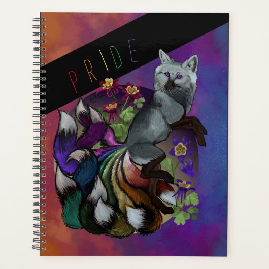 Pride Kitsune en Columbine Flowers Planner (Voorkant)