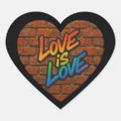 Pride Kleurrijke Liefde is Liefde Hart Sticker Set (Voorkant)