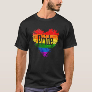 Pride Letter Hart Regenboog Verdrietige Vlag LGBT T-shirt