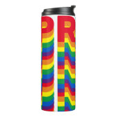 Pride lgbt lgbtq homo-regenboogkleuren thermosbeker (Gedraaid links)