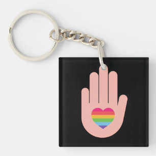 Pride lgbtq queer-liefde voor regenboogkleuren sleutelhanger