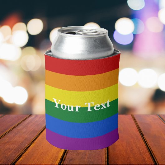 Pride LGBTQ Rainbow Flag Custom Text Koelbox Blikjeskoeler