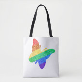 Pride LGBTQA+ regenboogvlinder Draagtas (Voorkant)
