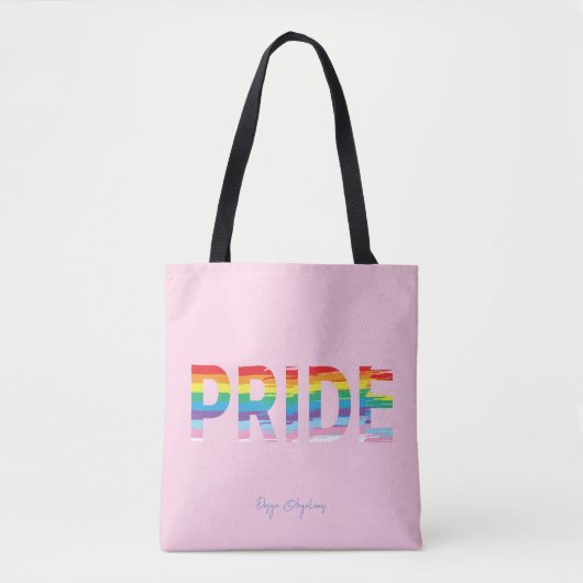 PRIDE LGBTQIA Regenboogvlag, Pride Roze Canvas tas (Voorkant)
