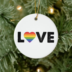Pride Liefde Is Liefde Gay Gelijkheid Regenboog LG Keramisch Ornament