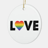 Pride Liefde Is Liefde Gay Gelijkheid Regenboog LG Keramisch Ornament (Links)