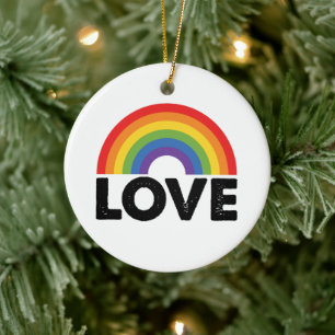 Pride Liefde Is Liefde Gay Gelijkheid Regenboog LG Keramisch Ornament