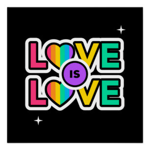 Pride. Liefde is liefde. Gay Rainbow-kleuren Perfect Poster