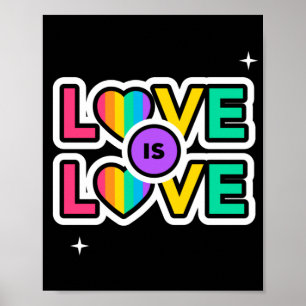 Pride. Liefde is liefde. Gay Rainbow-kleuren Poster