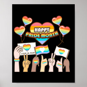 Pride liefde. Liefde is eerlijk. Pride maand. Poster