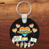 Pride liefde. Liefde is eerlijk. Pride maand. Sleutelhanger (Voorkant)