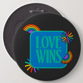 Pride-liefde wint. Gay rainbow lgbetq Button (Voorkant /achterkant)