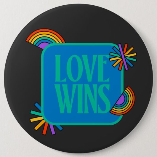 Pride-liefde wint. Gay rainbow lgbetq Button (Voorkant)