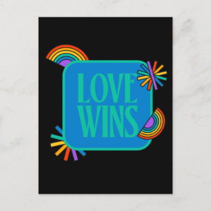 Pride-liefde wint. Gay rainbow lgbtq Briefkaart