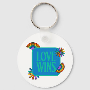 Pride-liefde wint. Gay rainbow lgbtq Keych Sleutelhanger