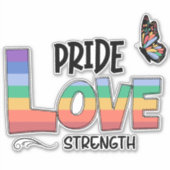 Pride Love Sterke Sticker (Voorkant)