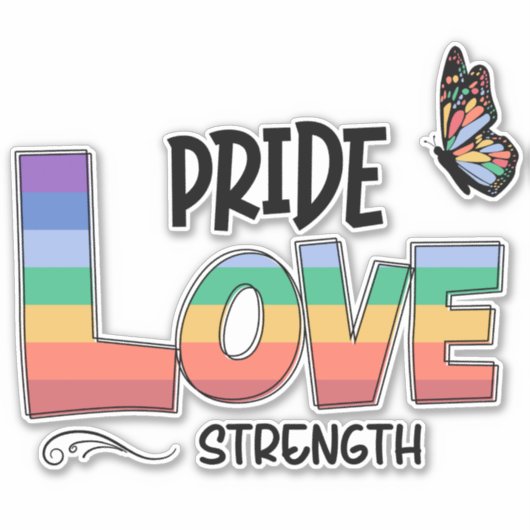 Pride Love Sterke Sticker (Voorkant)