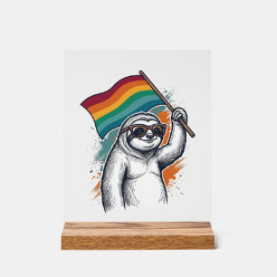 Pride Luiaard Vintage Gravure T-Shirt Ontwerp_1 Acryl Bord