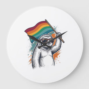 Pride Luiaard Vintage Gravure T-Shirt Ontwerp_1 Grote Klok