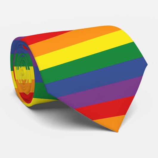 Pride maand regenboogvlag Kleurrijke strepen LGBT Stropdas (Opgerold)