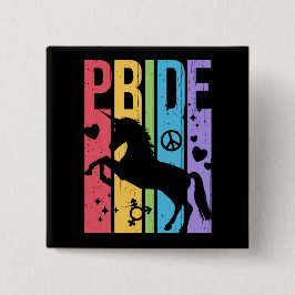 Pride Maand Verdrukte Typografie met Unicorn Vierkante Button 5,1 Cm