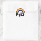 Pride met regenboog ronde sticker (Tas)