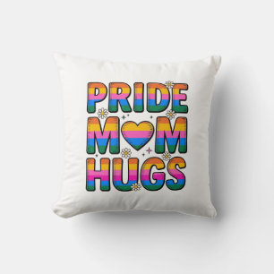 Pride Moeder Knuffelt Vintage Regenboog Vector Des Kussen