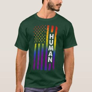 Pride Mois T-shirt HUMAIN LGBT Drapeau Gay Transge