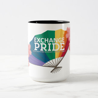 Pride-mok met kersenbloesems tweekleurige koffiemok