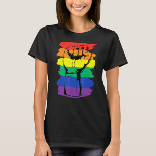 Pride Month Merch Lgbt Rainbow Fist Lgbetq Gay Pri T-shirt
