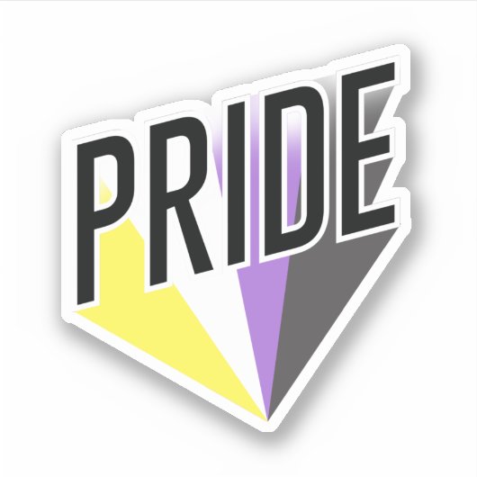 PRIDE Non-binair Sticker (Voorkant)