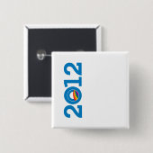 PRIDE OBAMA 2012 VIERKANTE BUTTON 5,1 CM (Voorkant /achterkant)