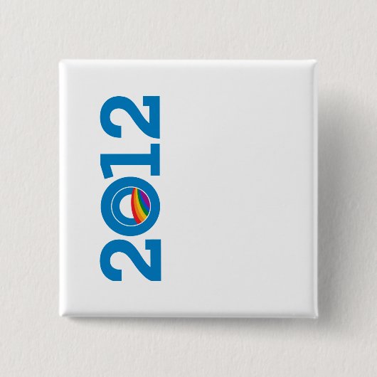 PRIDE OBAMA 2012 VIERKANTE BUTTON 5,1 CM (Voorkant)
