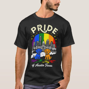 Pride of Austin City Texas Honden Regenboogvlag T-shirt