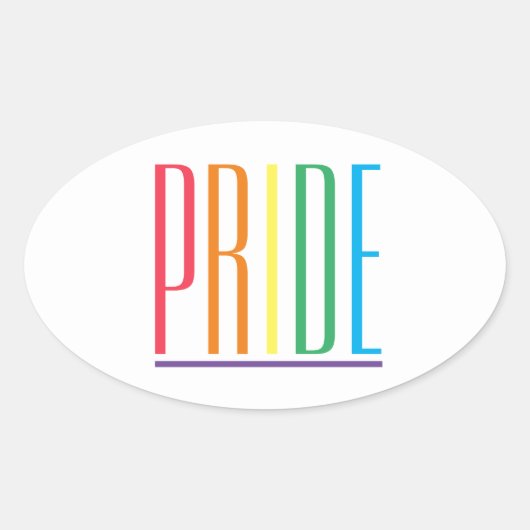 PRIDE Ovale Stickers (Voorkant)