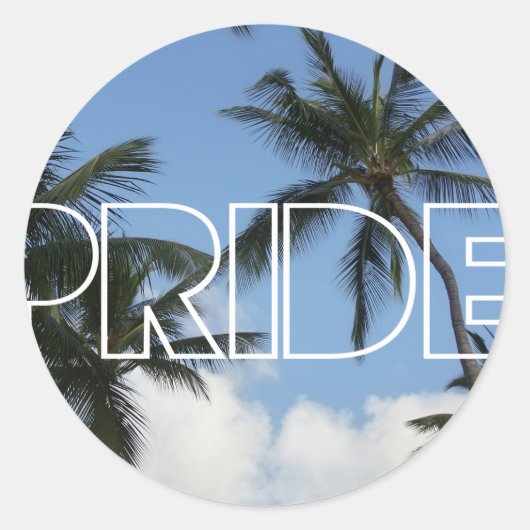 Pride Palmen Ronde Sticker (Voorkant)