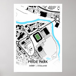 Pride Park Stadium Poster, de thuisbasis van Derby Poster