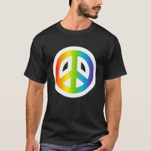 Pride PEACE SIGN Love Rainbow Graphic T - shirts L