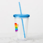 Pride penseelstreek regenboog acryl drinkbeker (Links)